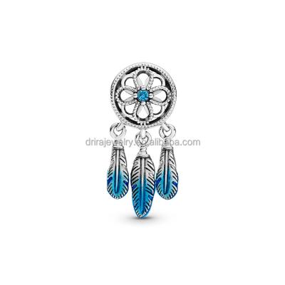 China TRENDY 925 Sterling Silver Blue Dream Catcher Pendant Suitable For Beaded Gift For Girlfriend For Pandora Bracelet for sale