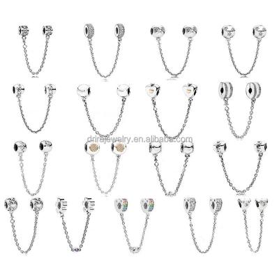 China FASHIONABLE Hot Sale 925 Sterling Silver Rose Charm Gold Plated Safety Chain Suitable For Original Bracelet Ladies DIY Jewelry for sale