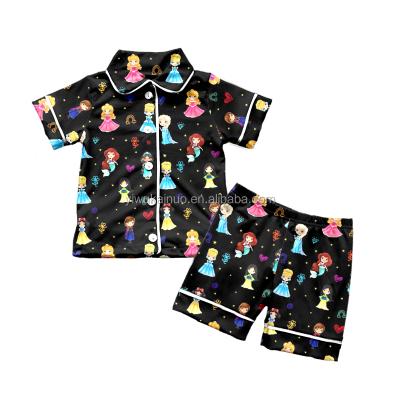 China Plus Size Hot Summer Children Short Princess Short Elastic Printing Pajamas Pajamas Pajamas Set for sale