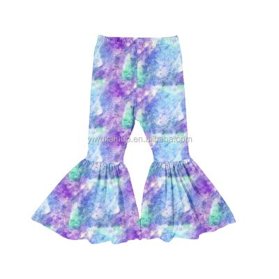 China Latest Kids Pants Best Selling Babies Anti-Static Tie Dye Bell Bottom Pants for sale