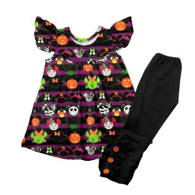 China Wholesale Casual Halloween Holiday Kids Boutique Outfits Kids Wear Clothes Set For Girls for sale