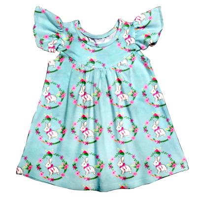 China Viable Boutique Girl's Ruffle Girl's High Fashion Clothing Children's Bunny Dress for sale