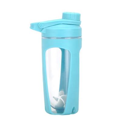 China Viable Non-Toxic BPA Free Plastic Water Bottle Shake Cups Durable With Lid Protein Shaker Sports Bottle for sale