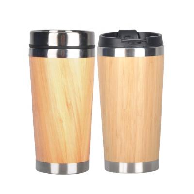 China Sustainable BPA Free Promotional Bamboo Steel Coffee Mugs Tumbler, Bamboo Steel Travel Mugs for sale