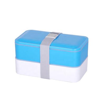 China Creative BPA Free Plastic Bento Box Japanese Student Lunch Box Outdoor Picnic Storage Box Two-Layer Freshness Preservation for sale