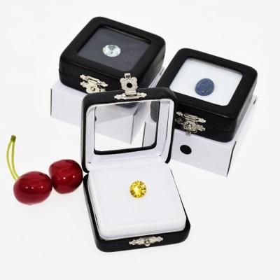 China Custom Square High End Leather Gemstone Box Transparent Jewelry Packaging Jewelery Packaging Jewelry Box for sale