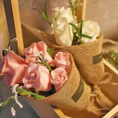 China Original Moisture Proof Hemp Natural Burlap Roll Color Flower Raw Canvas Wrapping For Flower Paper Flower Wrapping for sale