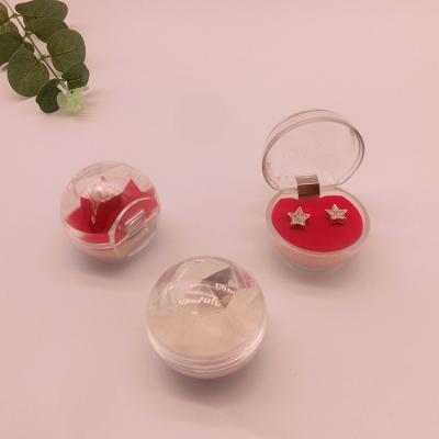 China 5.1*4.6*5CM Clear Jewelry Packaging Ball Ring Packaging Box For Tin Box Dust Plug Cufflinks Packing Box Logo jewelry ear for sale