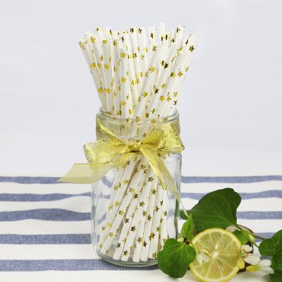 China Hot Five-pointed Star Paper Straws Disposable Tanning Colors Film Tanning Disposable Paper Straws for sale