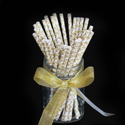 China Disposable gold European version of creative disposable children's birthday party paper straws degradation environmental straw for drink for sale