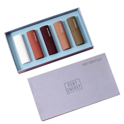 China Student Waterproof Non-fading Waterproof Foam Cashmere Lipstick Set for sale