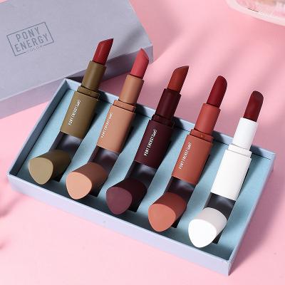 China Student Waterproof Non-fading Waterproof Foam Cashmere Lipstick Set for sale