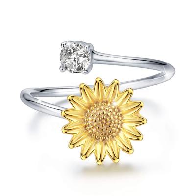 China Large Statement Full Flower Zircon Ring Environmentally Friendly Flower Bohemian Ring for sale