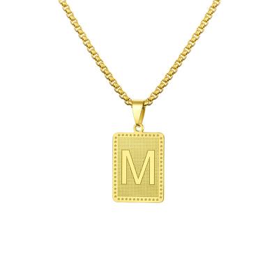 China 2020 Environmental Friendly Customize Stainless Steel Initial Necklace Alphabet Letter Etching Necklace for sale