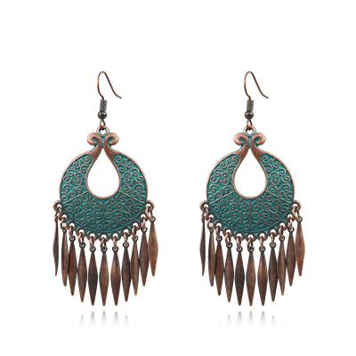 China Environmentally Friendly Retro Cute Dream Catcher Earrings Large Metal Tassel Earrings for sale