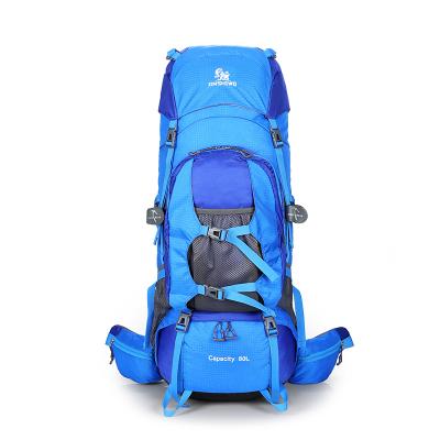 China 80L Waterproof Travel Waterproof Nylon Material Outdoor Bag Mountaineering Sports Backpack for sale