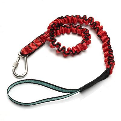 China Widely Used High Quality Nylon Tool Lanyard Stretch Cord Safety Tool Lanyard With 2 Double X Action Carabiners For Security for sale