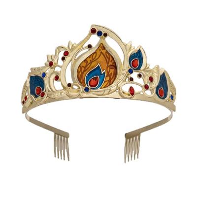 China / Newest Design Autumn Reign Hair Crown Gold Metal Jewel Princess Gemstone Tiara for sale