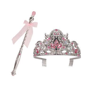 China The Other Hot Selling Princess Silver Pink Box Ignition Tiara Wand Jewelry Set Infrared Remote Set for sale