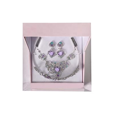 China Other Good Quality Zinc Silver Plated Necklace Earrings Tiara Jewelry Sets Out To Sea Box Set for sale