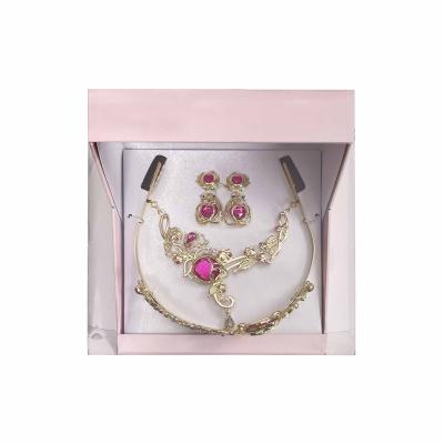 China Other Good Quality Zinc Silver Plated Necklace Earrings Tiara Jewelry Sets for sale