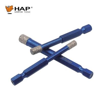 China Can Work Without Water Small Hex Shank 5mm Diamond Drill Bits 35mm Welded Bevel for sale