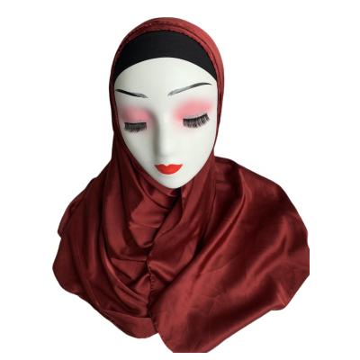 China Long 2023 New Arrive Best Quality Satin Hijab Malaysia Women Tudung Shawl Silk Arab Hijab Muslim Scarves for sale