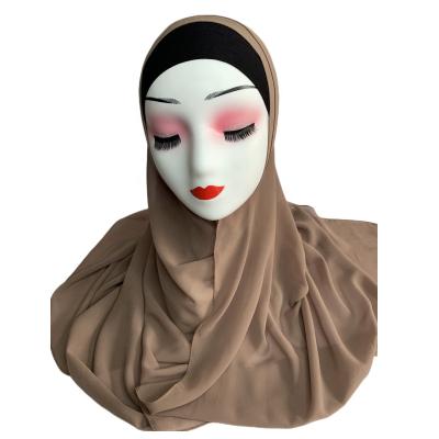 China 2023 wholesale simple bubble georgette borong tudung woman long heavy hijab muslim chiffon scarf shawl for sale