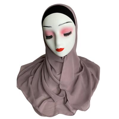 China Wholesale High Quality Plain Islamic Women Shawls Long Plain Hijabs 100D Chiffon Muslim Hijab Scarf for sale