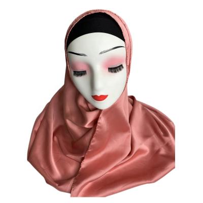 China 2023 Spring Summer Colors New Long Premium Textured Satin 70*180cm Hijab Headscarf Shawl Scarves for sale