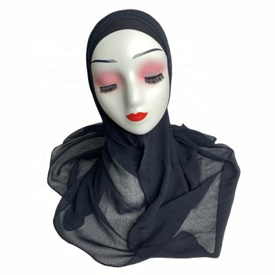 China Long 2023 New Crepe Chiffon Crepe Hijab Malaysia Tudung Tudung Factory Wholesale Fashionable Nano Crease Chiffon Scarfs for sale