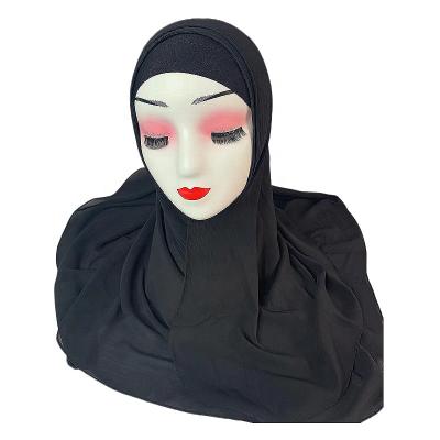 China Wholesale New Design Smooth Chiffon Crepe Long Pleat Georgette Muslim Crepe Hijab Single Scarves Shawl for sale