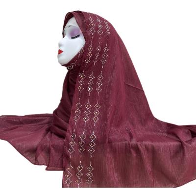 China Wholesale modal hot long hijab from Dubai Turkey Malaysia Diamond Islamic Muslim Scarf Women Muslim Fashion Hijab for sale