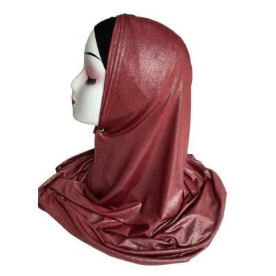 China 202 New Fashionable Two Way Spandex Stretch Hijab Scarves Long Shinning High-elastic Malaysia Head Shawl for sale