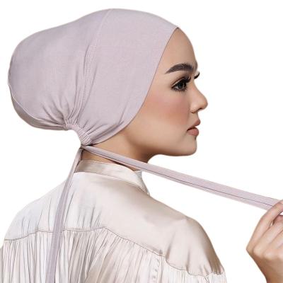 China 2023 Cotton Hijab Inner Hijab Inner Factory Solid Color Hot Dresser With Satin Lining For Muslim Tube Covers Hijabs Islam for sale