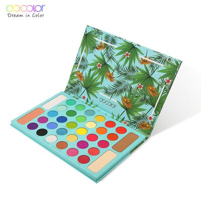 China 2019 high pigment 34colors green makeup palette docolor glitter makeup palette waterproof eyeshadow palette for sale