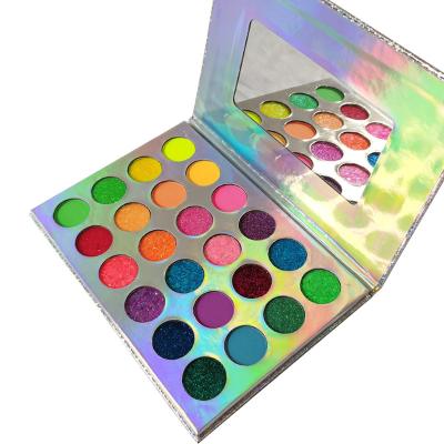 China 24 Color Custom Logo Eyeshadow Shimmer Glitter Eyeshadow Palette Waterproof High Quality Neon Private Labels for sale