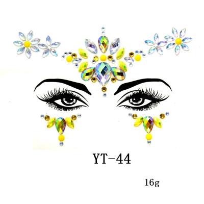 China Bohemia Tribal Tattoo Crystal Sticker Face Gems Rhinestone Body Part Sticker High Quality Decorative Glitter Stickers for sale