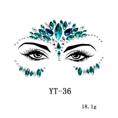 China High Quality Crystal Eye 3d Face Glitter Gems Safe Stickers Custom Decorative Sticker Skin for Wedding Decorations for sale