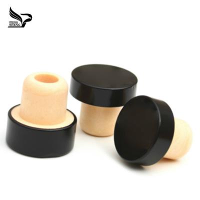 China Hot Selling Black Aluminum Top Synthetic Wine And Beverage Cork Non Spill High T Bottle Stoppers for sale