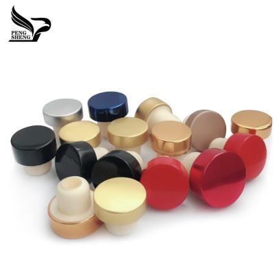 China Non Spill Custom Heze Lid Cap High Polymer Aluminum Cork Bottle Top Stopper for sale