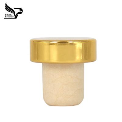 China Non Spill Wholesale Gold T Shaped Aluminum Cap Synthetic Bottle Stopper Cork For Spirits Bottles for sale