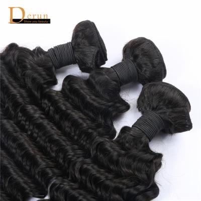 China Big Stock Factory Price Natural Color Deep Wave Deep Wave Brazilian Virgin Hair Bundles for sale