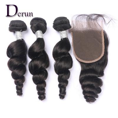 China Loose Wave Mink Raw Unprocessed Loose Wave Grade 8A 9A 10A Brazilian Hair 3 Bundles With Closure for sale