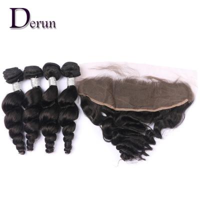 China Hot Sale Unprocessed Mink Peruvian Virgin Human Hair 100% Lace Frontal Closure Grade 9A Virgin Hair With Bundles for sale