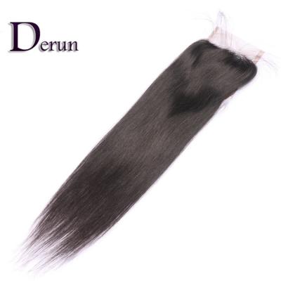 China 1-2year Virgin Brazilian Straight Human Hair Overnight Shipping Cuticle Aligned Transparent 4*4 Lace Closure for sale