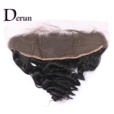 China Loose Wave Full Cuticle Aligned Raw Virgin 13*4 Lace Loose Wave Hair Tangle Free Transparent Headband for sale