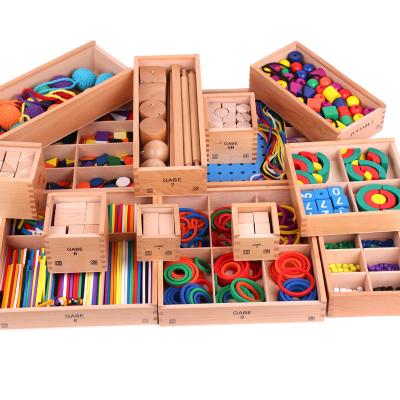 China Wooden Children Froebel Wooden Teaching Aids Set Interlocking Toys Hobbies Educativos Brinquedos De Juegos Montessori Toy Bricks Juguetes for sale