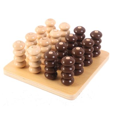 China Montessori Chess 4pcs Montessori Aids Logic Thinking Wisdom Toys Fun Wooden Multifunctional Baby Educational Toys educativos Sensory Cube for sale