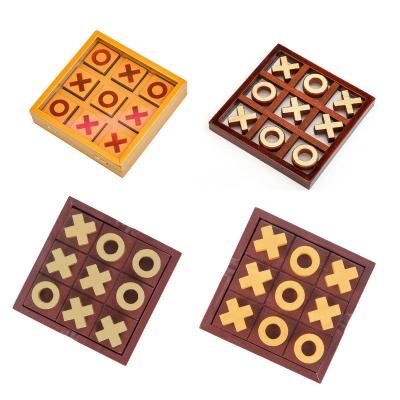 China Jiugongge XO Early Educational Double Battle Chess Game Jiugongge XO Wooden Box Board Game Wooden Box Tic-Toe Wooden Children's Education Toys for sale